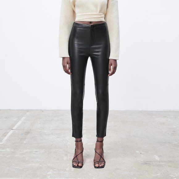 Zara Pants - Zara Black Faux Leather Leggings size xs